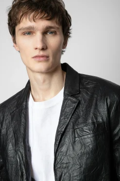 Zadig & Voltaire Manteaux Et Vestes^Blazer En Cuir Froisse Valfried