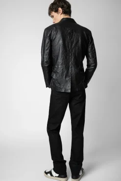 Zadig & Voltaire Manteaux Et Vestes^Blazer En Cuir Froisse Valfried