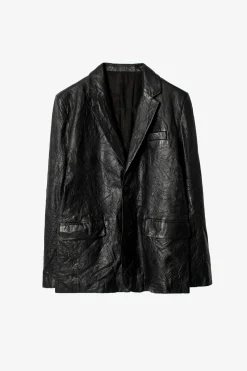 Zadig & Voltaire Manteaux Et Vestes^Blazer En Cuir Froisse Valfried