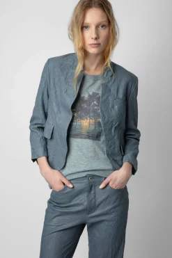Zadig & Voltaire Vestes^Blazer En Cuir Froisse Verys