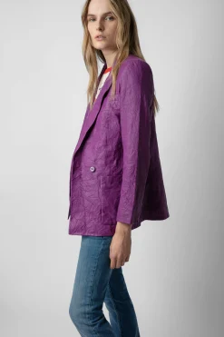 Zadig & Voltaire Costumes^Blazer En Cuir Froisse Visko