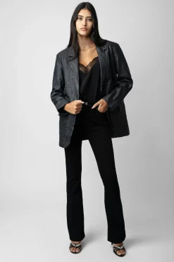 Zadig & Voltaire Vestes^Blazer Venturi En Cuir Froisse