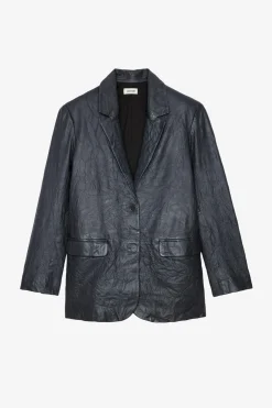 Zadig & Voltaire Vestes^Blazer Venturi En Cuir Froisse