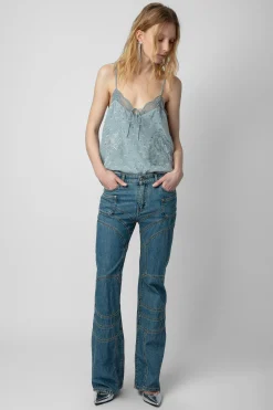 Zadig & Voltaire Chemises Et Hauts^Caraco Capela En Jacquard De Soie A Strass