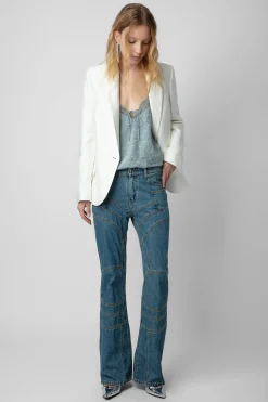 Zadig & Voltaire Chemises Et Hauts^Caraco Capela En Jacquard De Soie A Strass