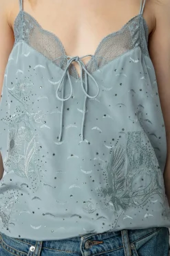 Zadig & Voltaire Chemises Et Hauts^Caraco Capela En Jacquard De Soie A Strass