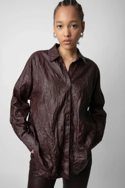 Zadig & Voltaire Chemises Et Hauts^Chemise En Cuir Froisse Tamara