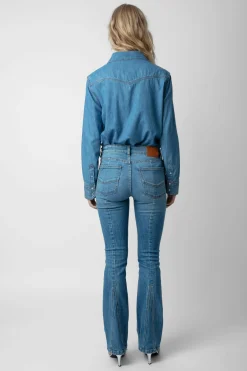 Zadig & Voltaire Chemises Et Hauts^Chemise Thelma En Denim A Strass