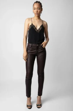 Zadig & Voltaire Costumes^Pantalon En Cuir Froisse Phlame