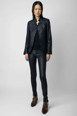 Zadig & Voltaire Costumes^Pantalon Phlame Cuir Froisse