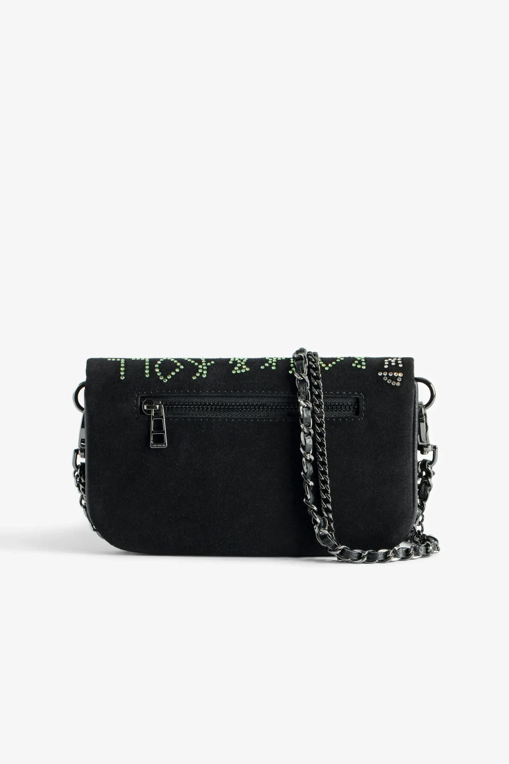 Zadig & Voltaire Mini-Sacs^Pochette Rock Nano En Daim Avec Etiquette A Strass