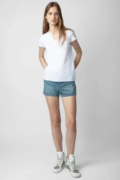 Zadig & Voltaire Pantalons Et Shorts^Short En Denim A Strass Sina