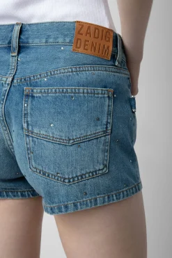 Zadig & Voltaire Pantalons Et Shorts^Short En Denim A Strass Sina