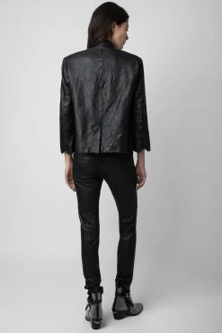 Zadig & Voltaire Vestes^Verys Blazer Cuir Froisse
