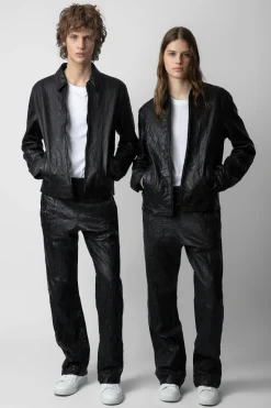 Zadig & Voltaire Manteaux Et Vestes^Veste En Cuir Froisse Lasso